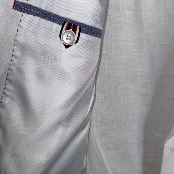 Tommy Hilfiger Men's Modern-Fit Flex Stretch Linen Suit Jacket White 44L $360 - Picture 8 of 8